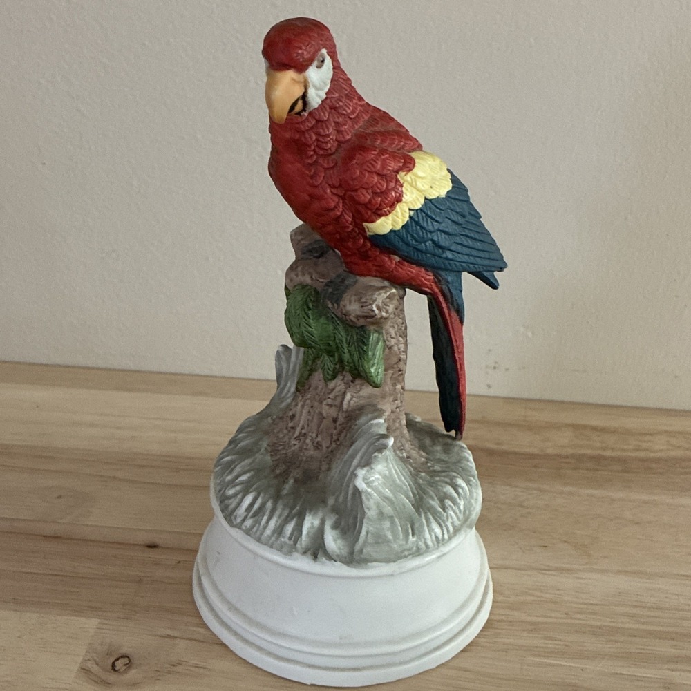 Vintage Artmark Musical Parrot Ceramic Figurine Hawaiian‎ Tropical Tiki